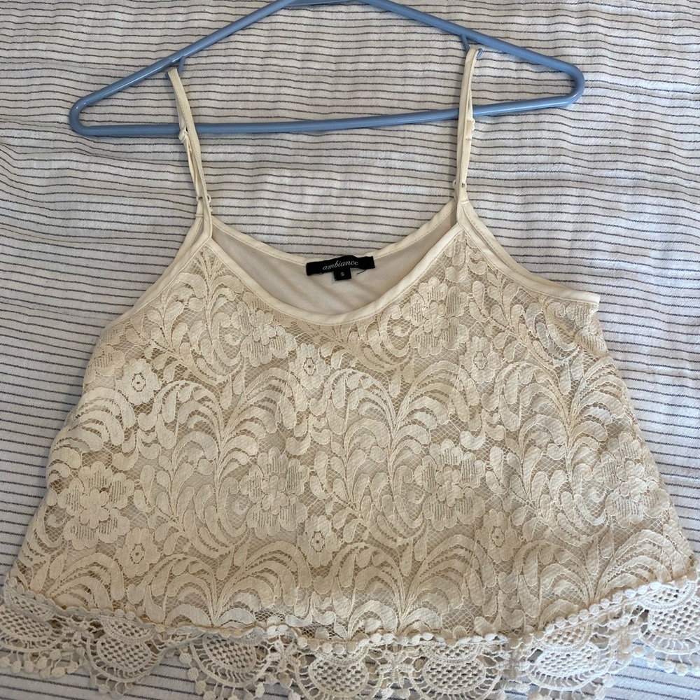 Ivory Crochet/Lace Crop
